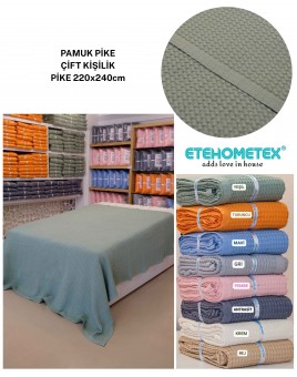ETEHOMETEX HAVUZLU PİKE ÇİFT KİŞİLİK 220X240CM YEŞİL 8696474231847